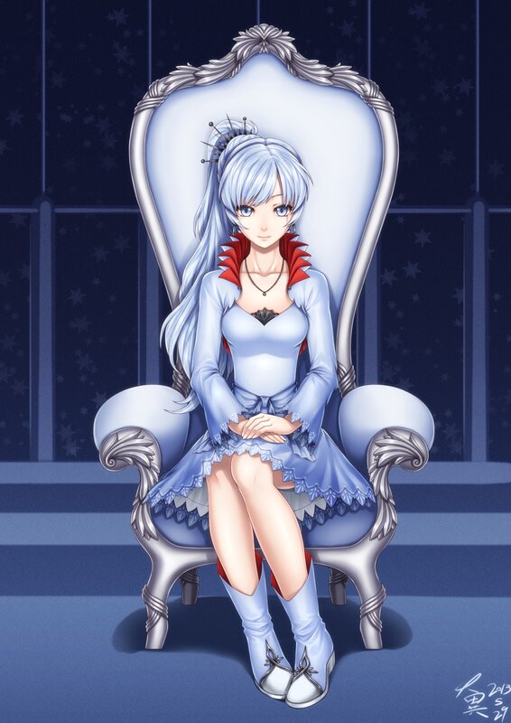 Anime Girl on Throne — Blue, Regal