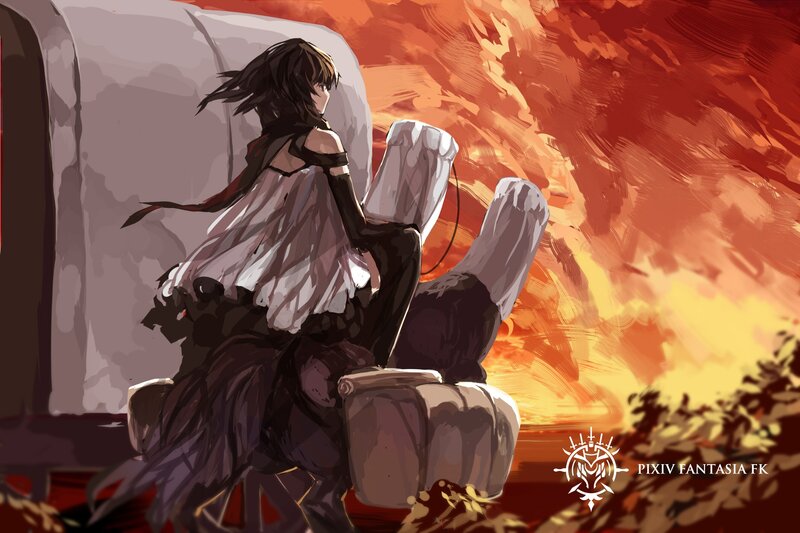 Anime Girl on Throne — Orange
