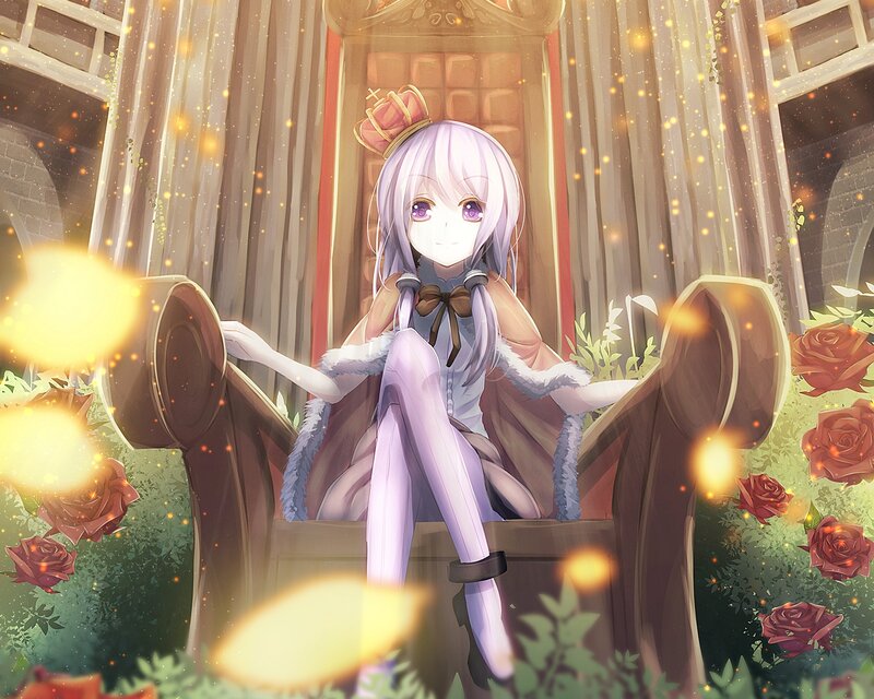 Anime Girl on Throne — Purple, Serene