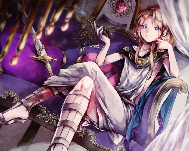 Anime Girl on Throne — Purple
