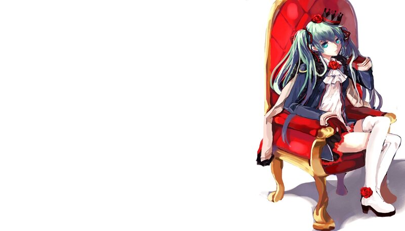 Anime Girl on Throne — Red
