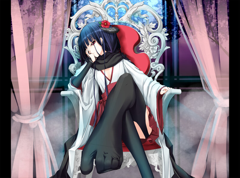 Anime Girl on Throne — White