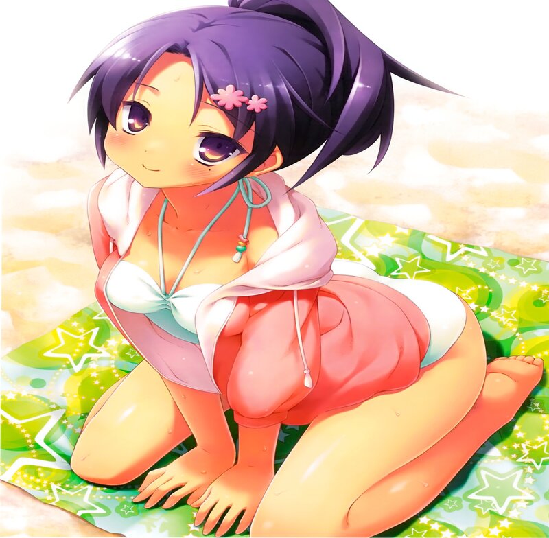Anime Girl on Towel — Green