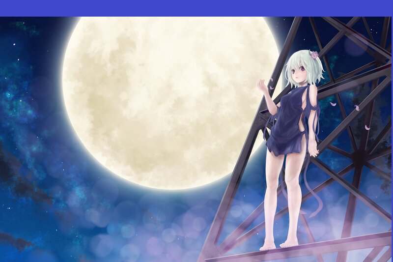 Anime Girl on Tower — Blue