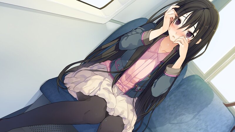 anime girl on train