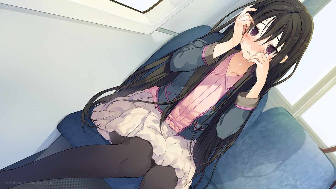 anime girl on train