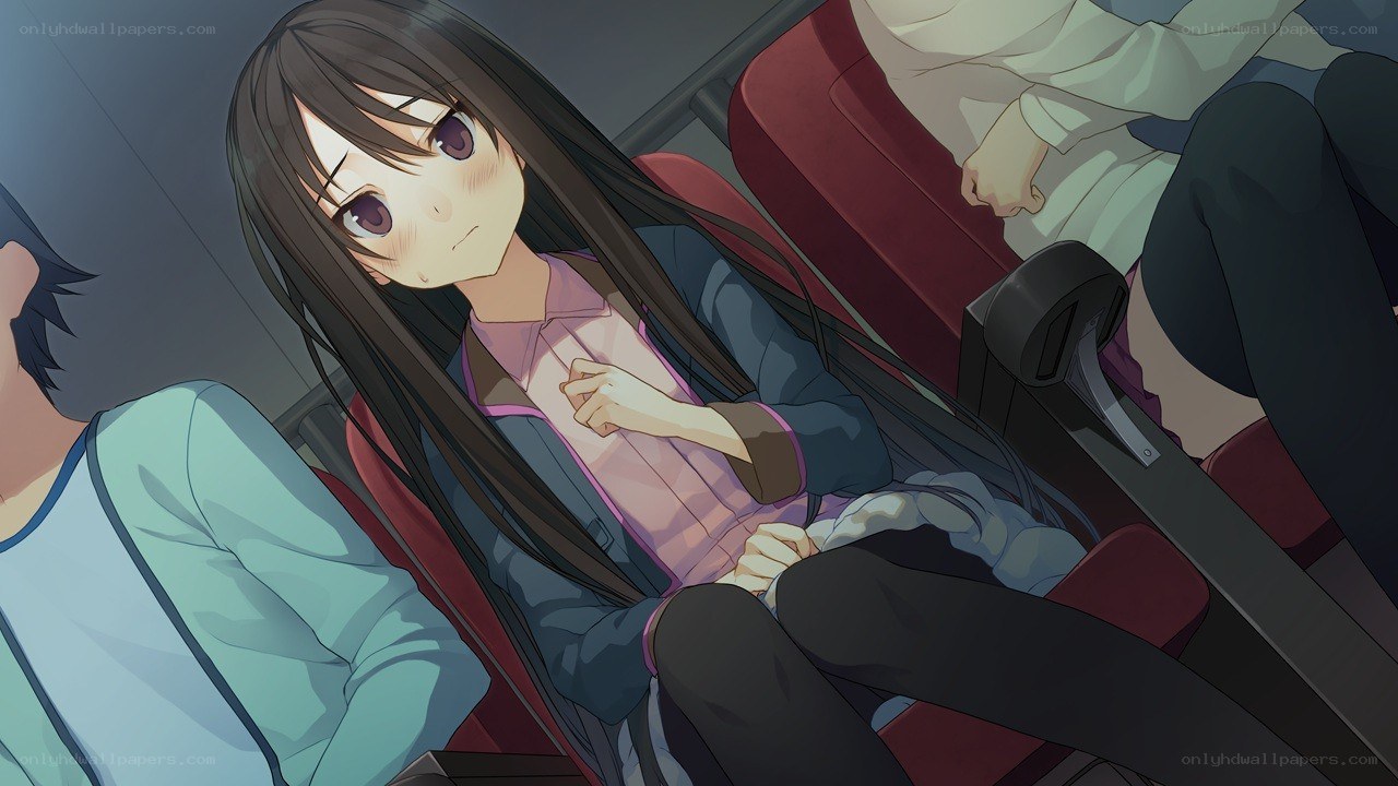 anime girl on train