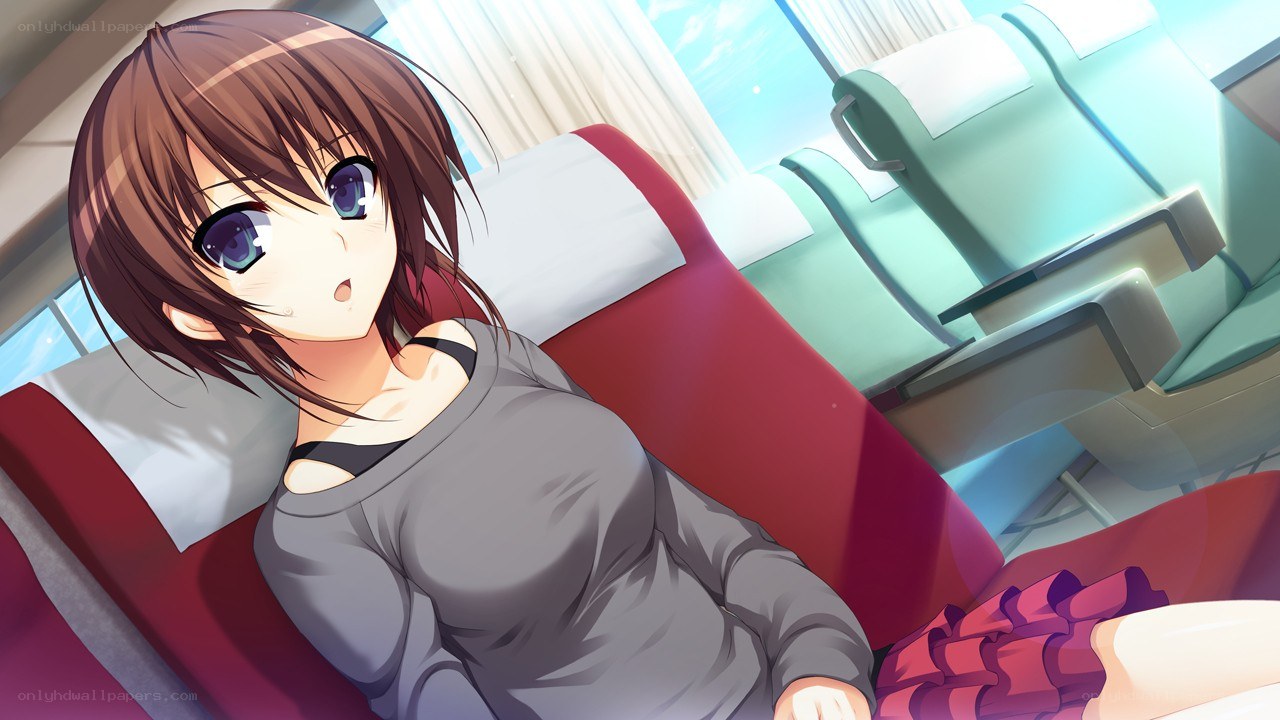 anime girl on train