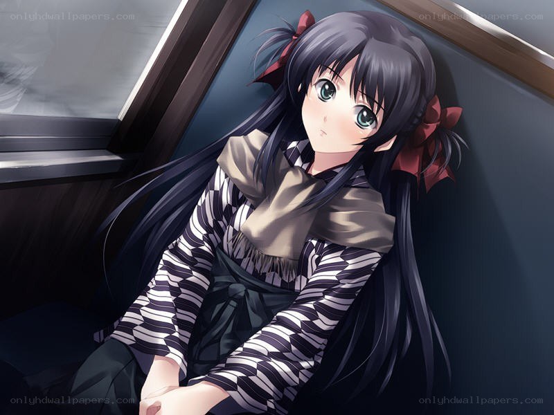 anime girl on train