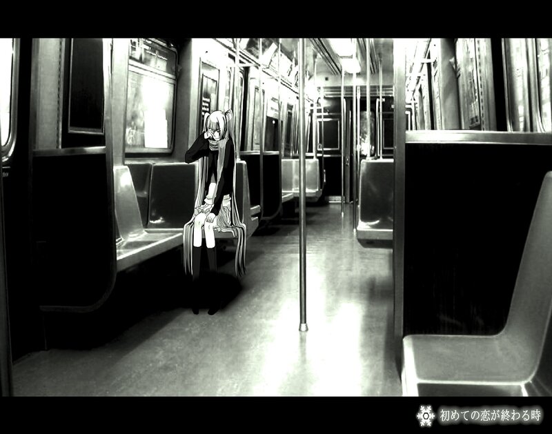 Anime Girl on Train — Black