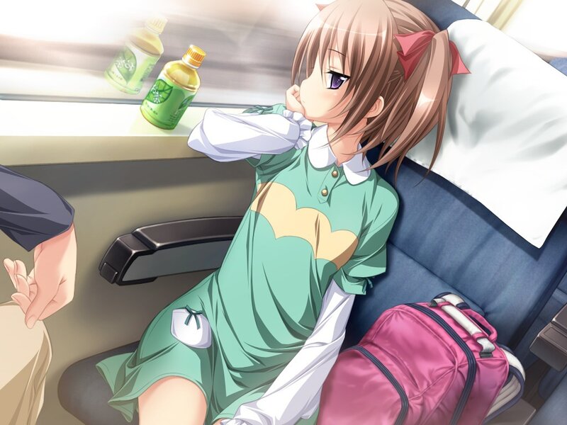 Anime Girl on Train — Green