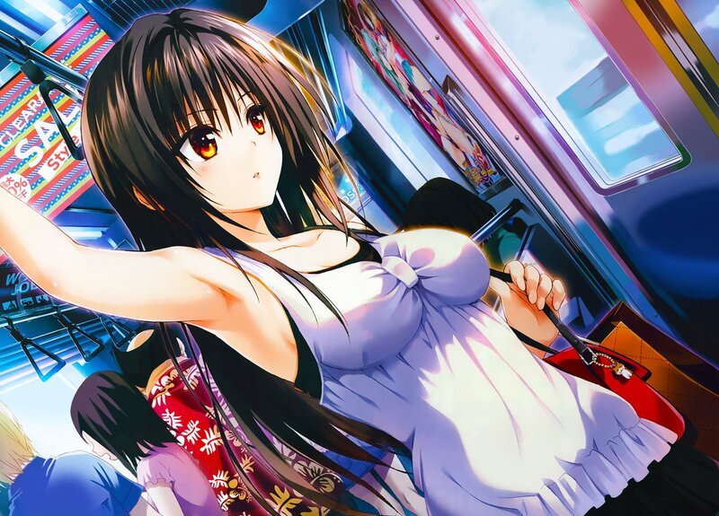Anime Girl on Train — Purple, Dynamic