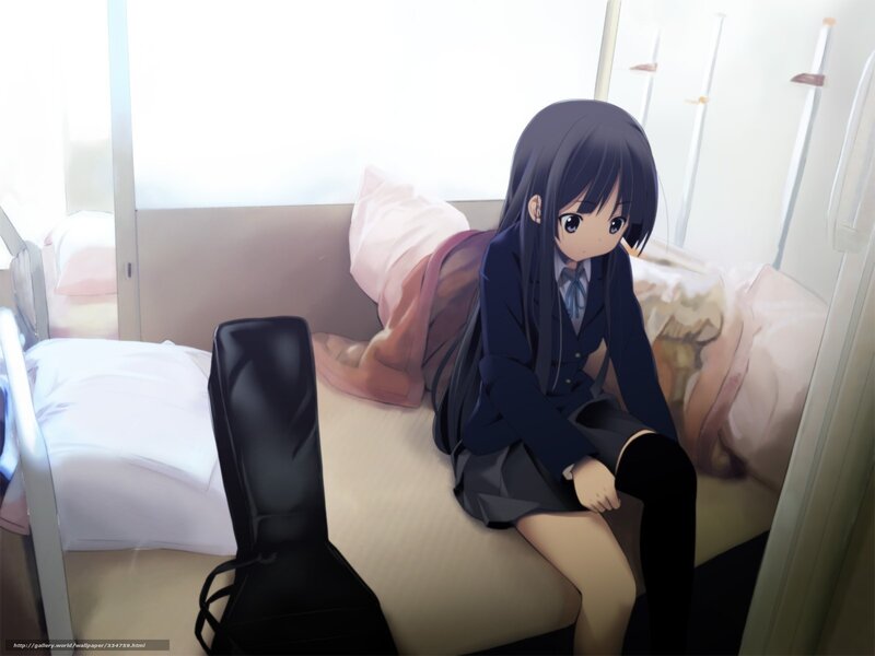 Anime Girl on Train Seat