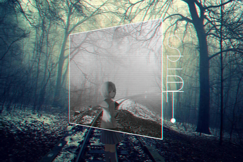 Anime Girl on Train Tracks — Green