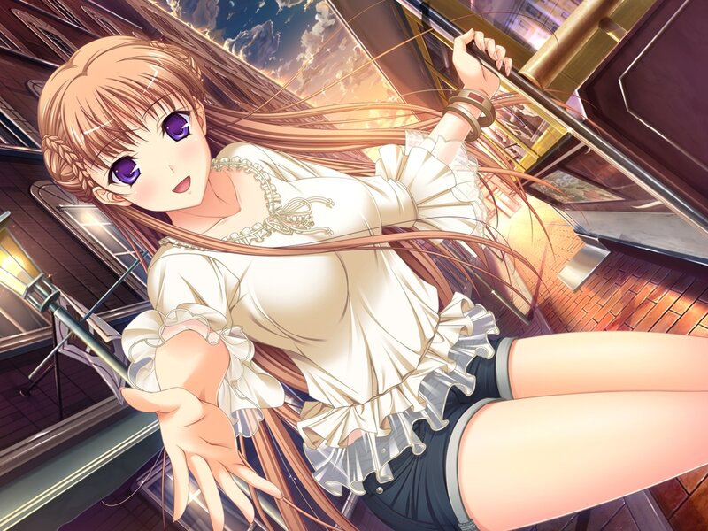 Anime Girl on Train — White