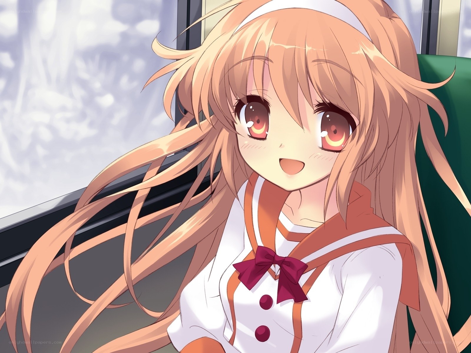 anime girl on train
