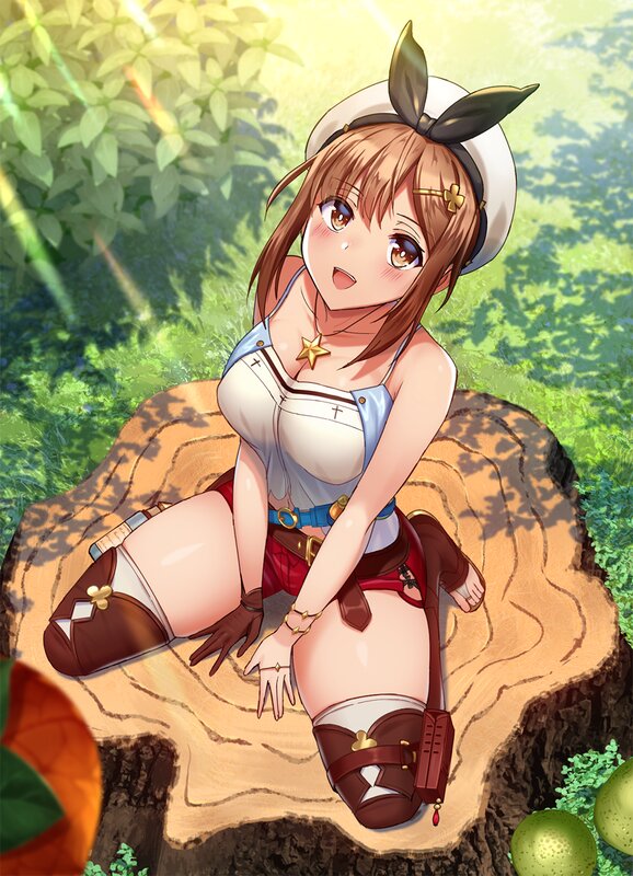 Anime Girl on Tree Stump