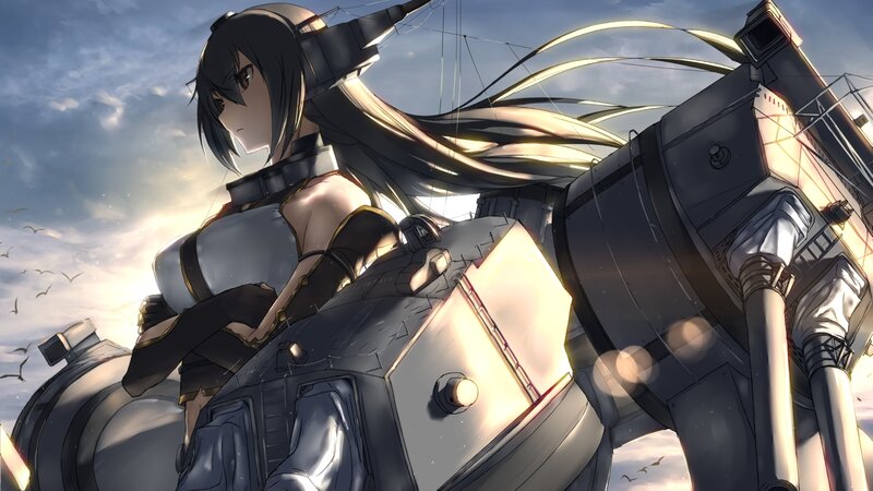Anime Girl on Warship — Gray