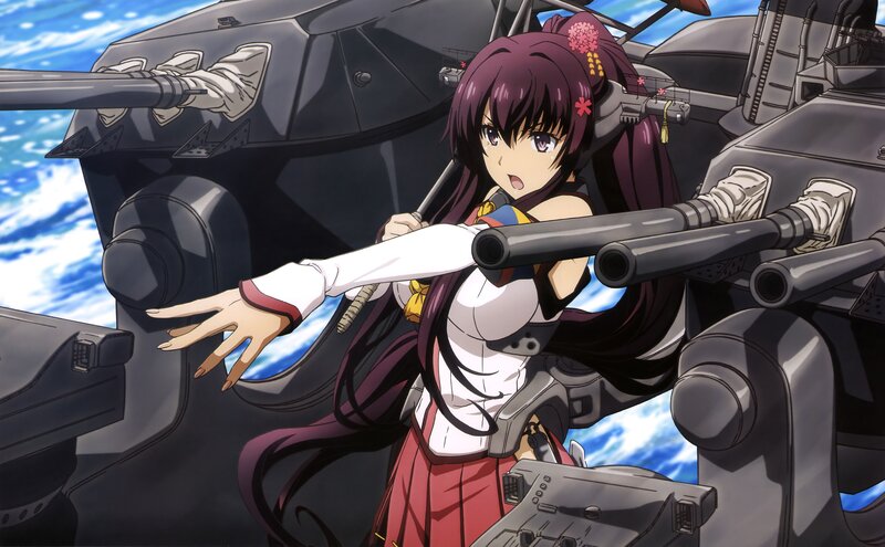 Anime Girl on Warship — Purple