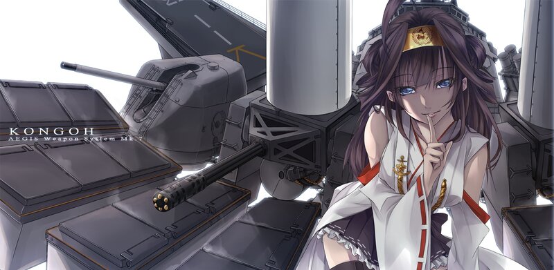 Anime Girl on Warship — White, Calm