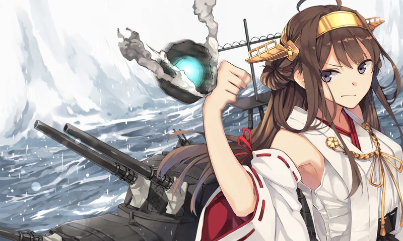 Anime Girl on Warship — White, Dramatic