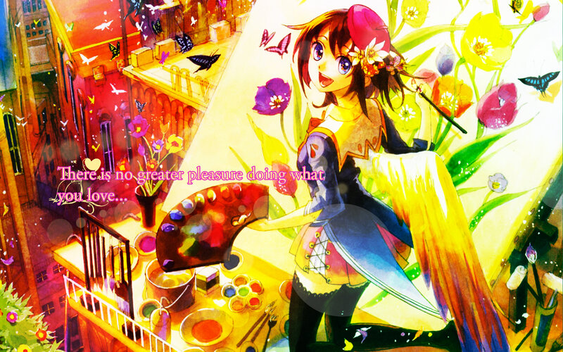 Anime Girl Painter — Yellow