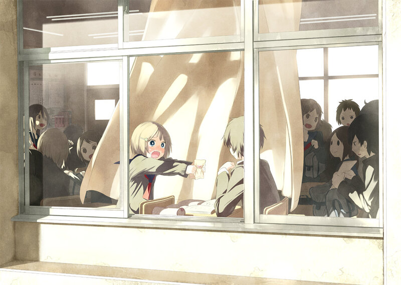 Anime Girl Passing Note