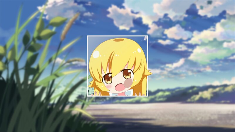 Anime Girl Peeking — Blue, Serene