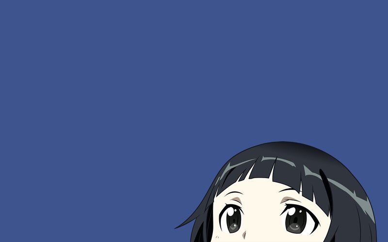 Anime Girl Peeking — Blue