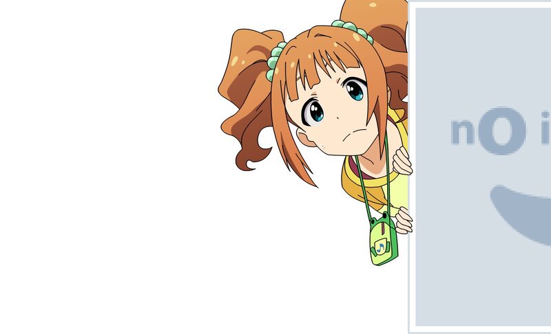 anime girl peeking from behind