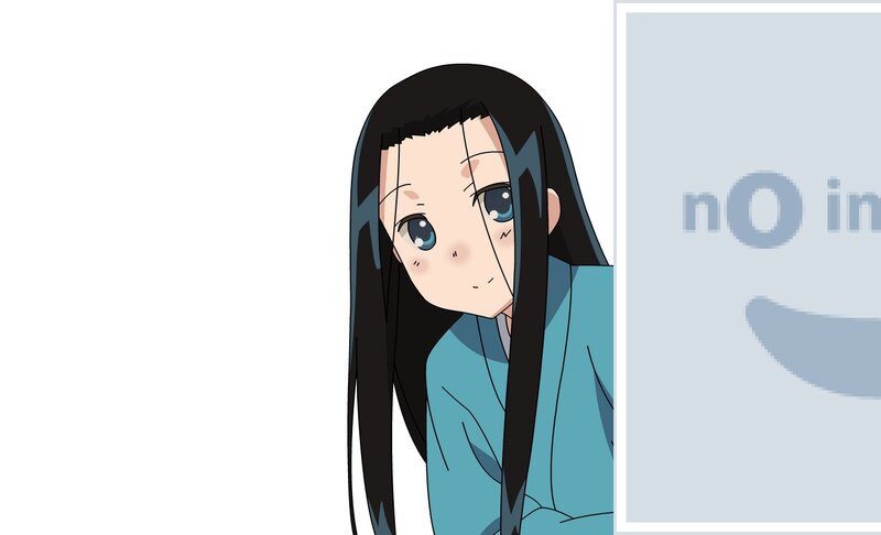 anime girl peeking from behind