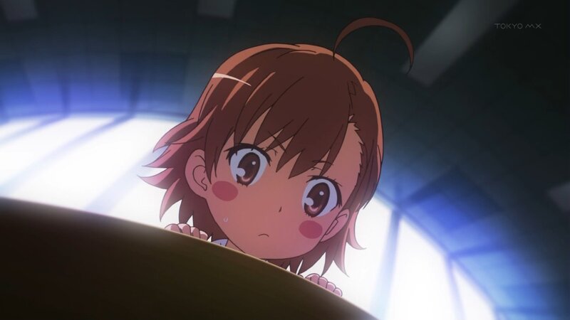 anime girl peeking from behind