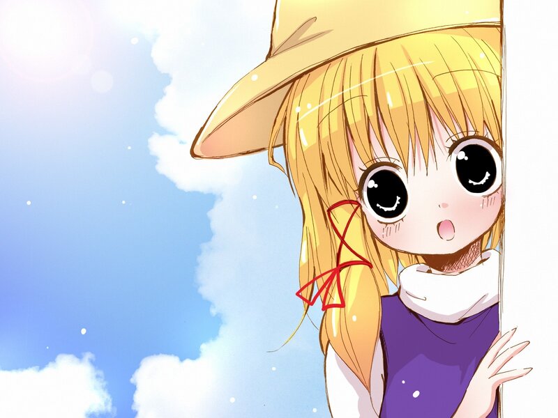 anime girl peeking from behind
