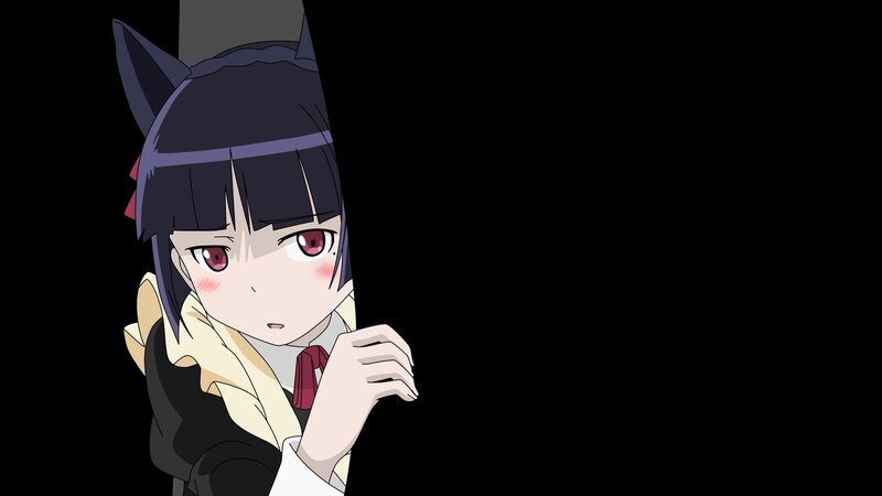 anime girl peeking from behind