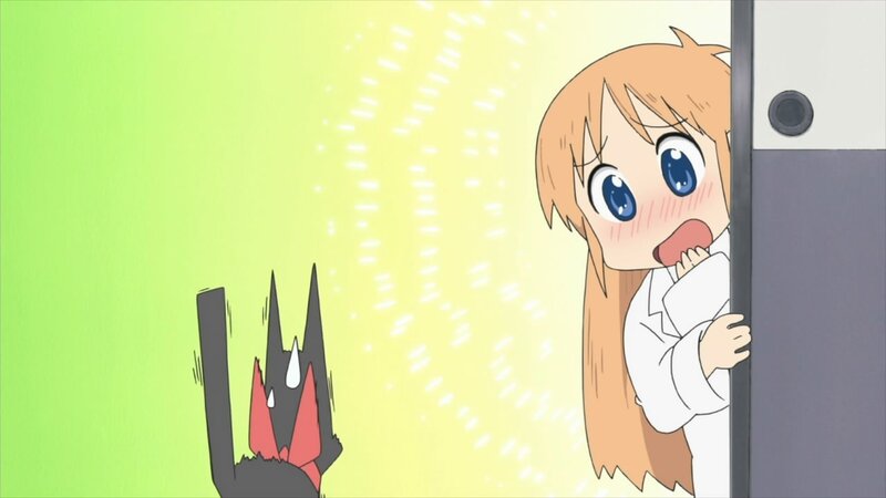 anime girl peeking from door