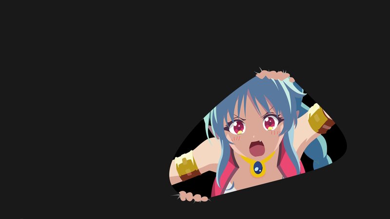 Anime Girl Peeking Out — Black