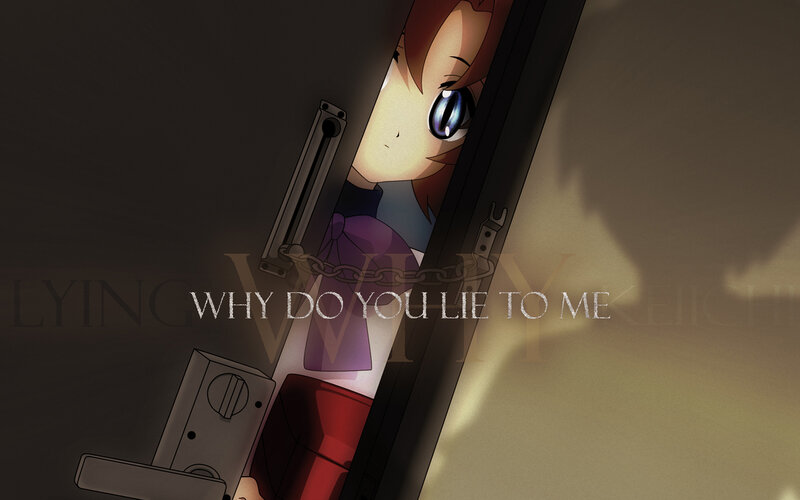 Anime Girl Peeking Through Door — Brown, Dramatic