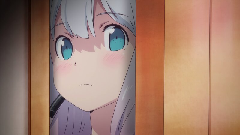 Anime Girl Peeking — White, Curious