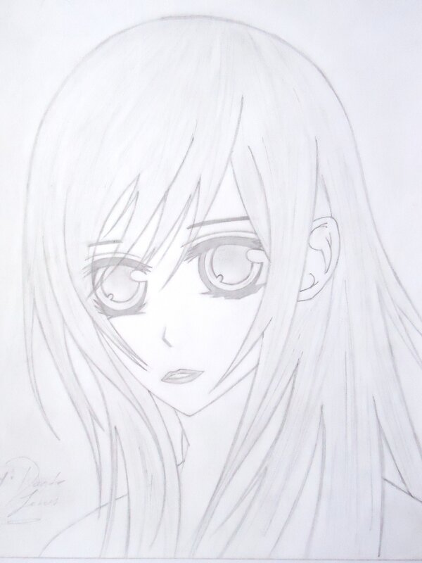 anime girl pencil sketch