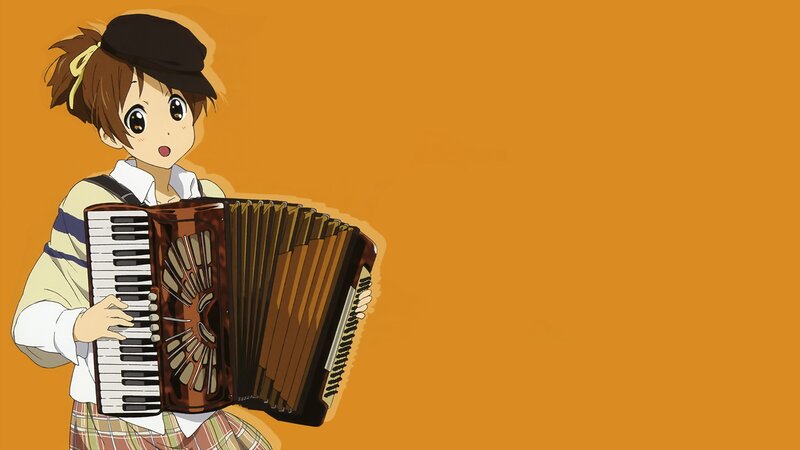 Anime Girl Playing Accordion — Orange