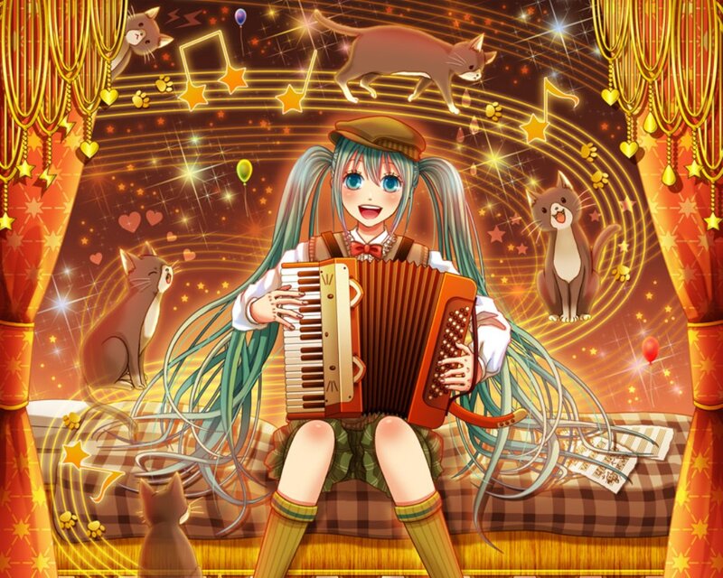 Anime Girl Playing Accordion