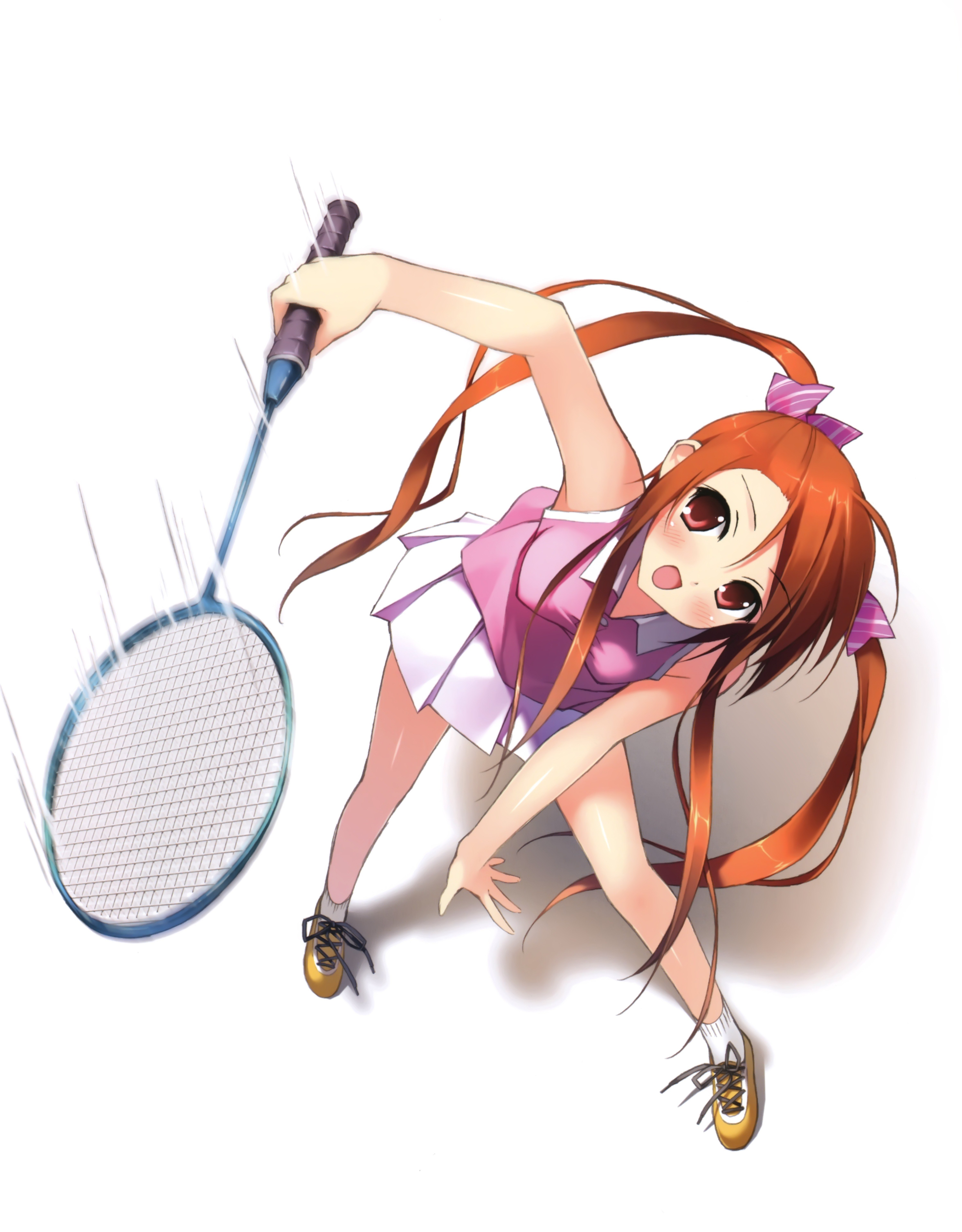 anime girl playing badminton