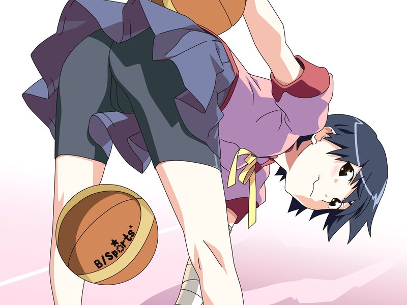 anime girl playing basketball
