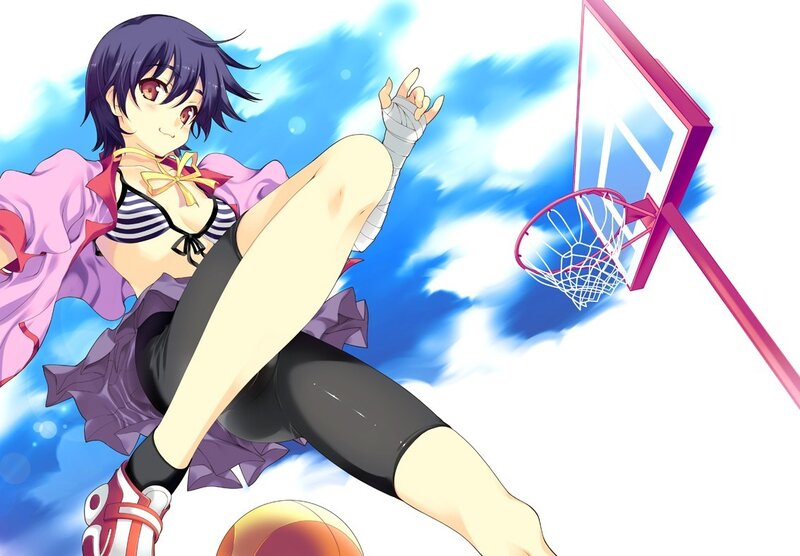 anime girl playing basketball