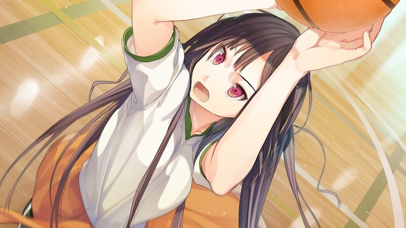 anime girl playing basketball