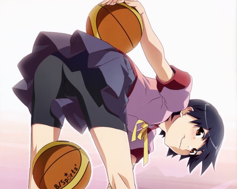 anime girl playing basketball