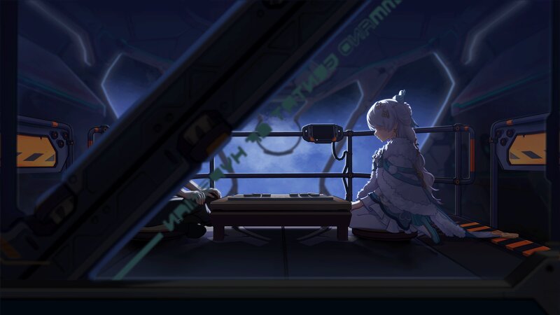 Anime Girl Playing Board Game