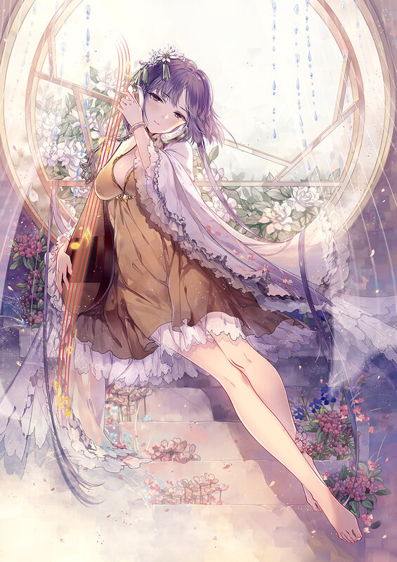 Anime Girl Playing Cello — Purple