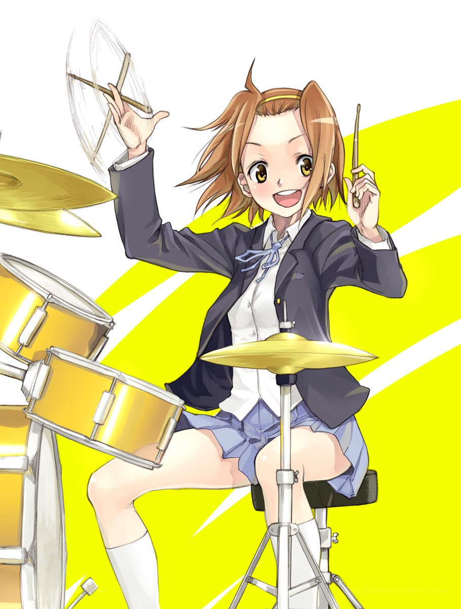 anime girl playing drums