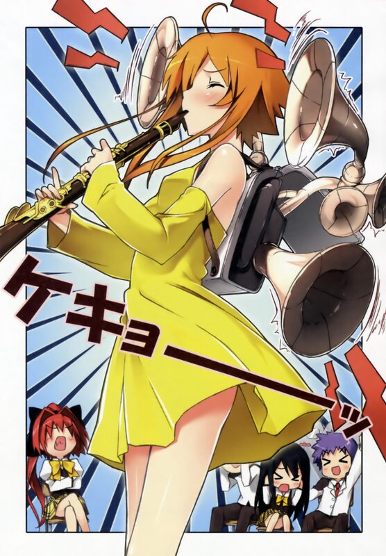 Anime girl playing flute